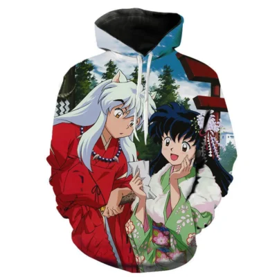 2023 Autumn Sweatshirts Casual New Men Inuyasha 3D Printed Hoodies Pullover Streetwear Fashion Hooded Tops 1 - Inuyasha Shop