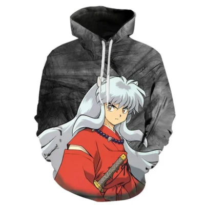 2023 Autumn Sweatshirts Casual New Men Inuyasha 3D Printed Hoodies Pullover Streetwear Fashion Hooded Tops 2 - Inuyasha Shop