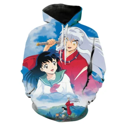 2023 Autumn Sweatshirts Casual New Men Inuyasha 3D Printed Hoodies Pullover Streetwear Fashion Hooded Tops 3 - Inuyasha Shop