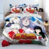 3D Inuyasha Japan Anime Cartoon Comforter Bedding Set Duvet Cover Bed Set Quilt Cover Pillowcase king 18 - Inuyasha Shop