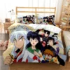 Anime Inuyasha 3D Bedding Set Black Duvet Quilt Cover Set Comforter Cover Pillowcase King Queen Size 4 - Inuyasha Shop