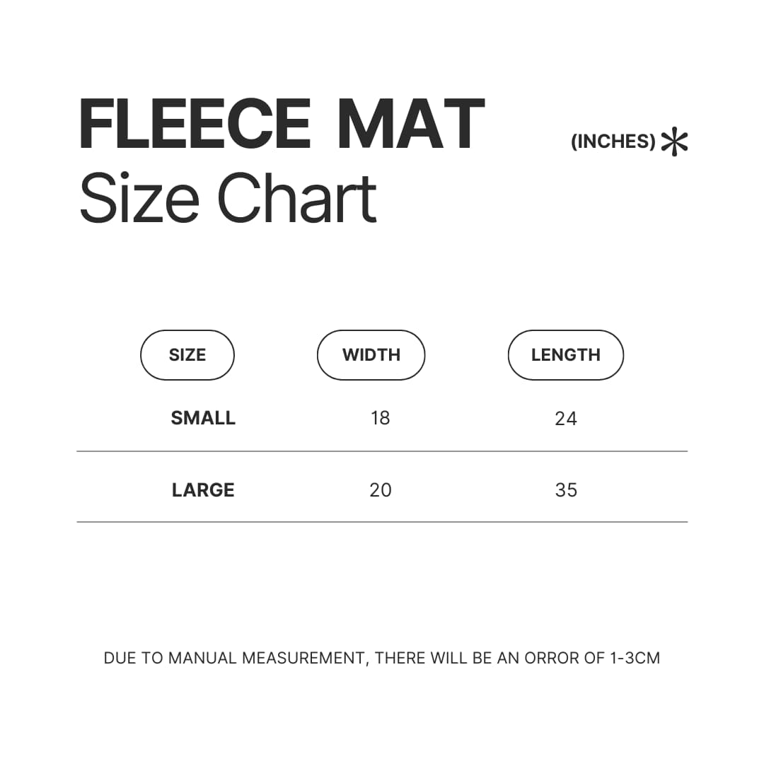 Fleece Mat Size Chart - Inuyasha Shop