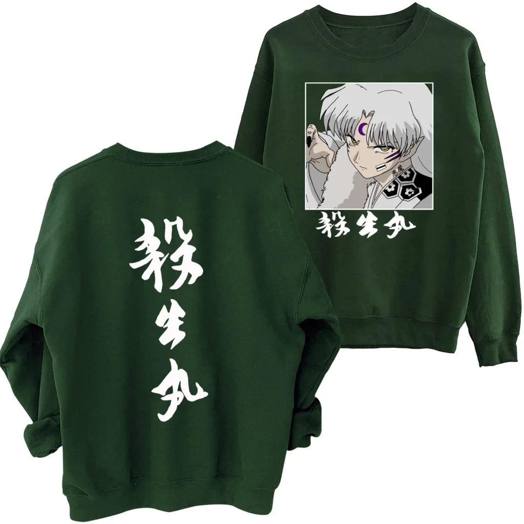 Hot Anime Inuyasha Sesshoumaru Sweatshirt Man Woman Harajuku Pullover Tops Long Sleeve Oversized Hoodie Fans Gift 1 - Inuyasha Shop