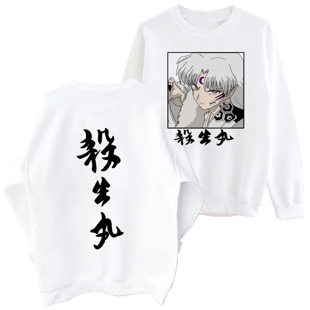 Hot Anime Inuyasha Sesshoumaru Sweatshirt Man Woman Harajuku Pullover Tops Long Sleeve Oversized Hoodie Fans Gift 2 - Inuyasha Shop