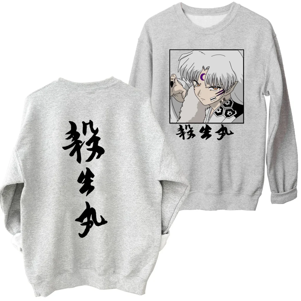 Hot Anime Inuyasha Sesshoumaru Sweatshirt Man Woman Harajuku Pullover Tops Long Sleeve Oversized Hoodie Fans Gift 3 - Inuyasha Shop