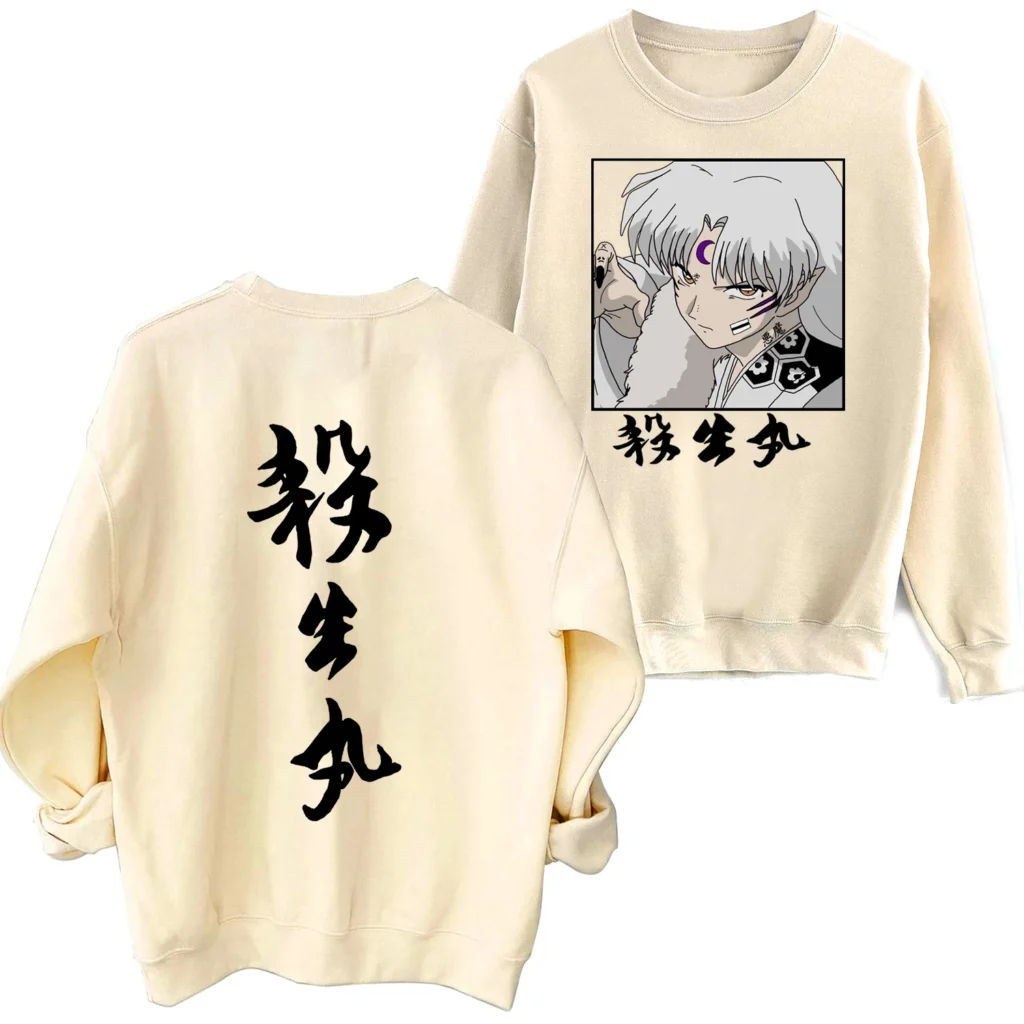 Hot Anime Inuyasha Sesshoumaru Sweatshirt Man Woman Harajuku Pullover Tops Long Sleeve Oversized Hoodie Fans Gift 5 - Inuyasha Shop