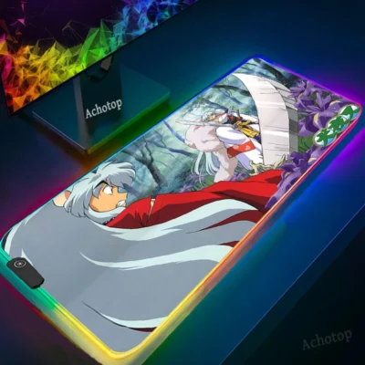 Inuyasha Gaming Mouse Pad Computer Mousepad RGB Large Mouse Pad Gamer XXL Mouse Carpet Mause mats 11 - Inuyasha Shop