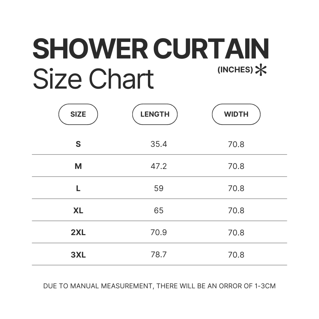 Shower Curtain Size Chart - Inuyasha Shop