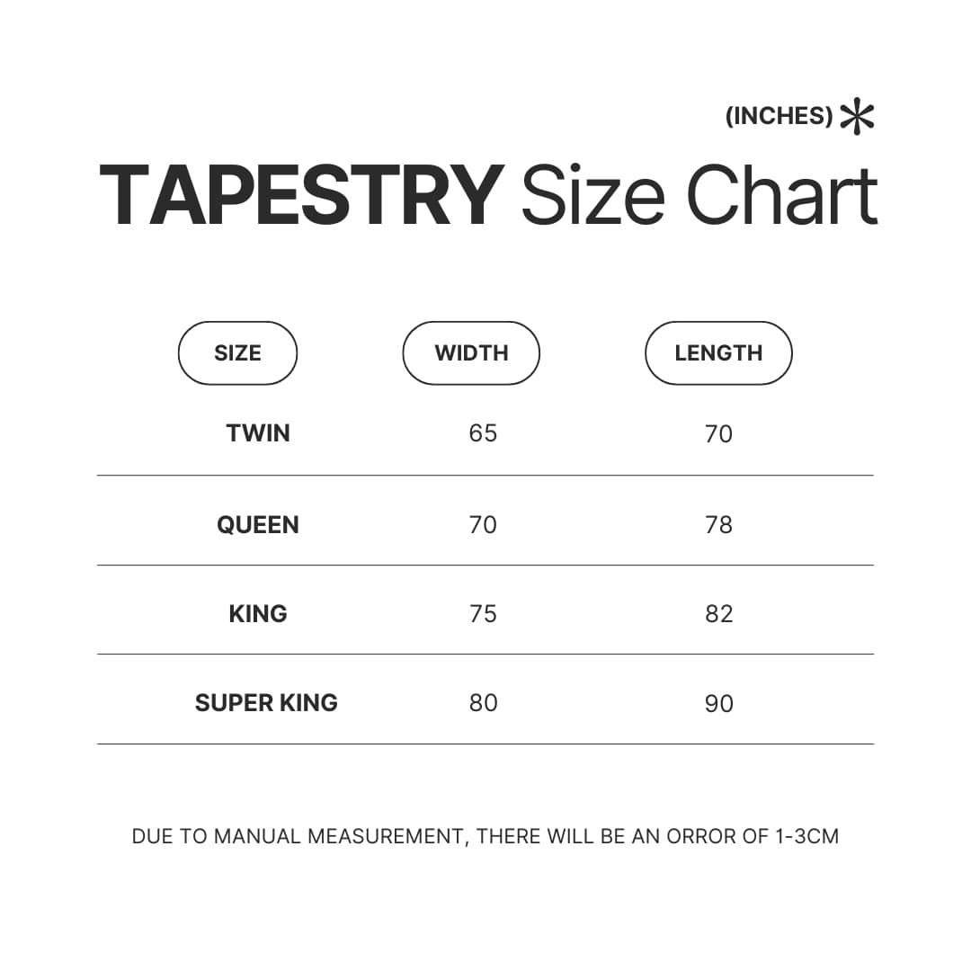 Tapestry Size Chart - Inuyasha Shop