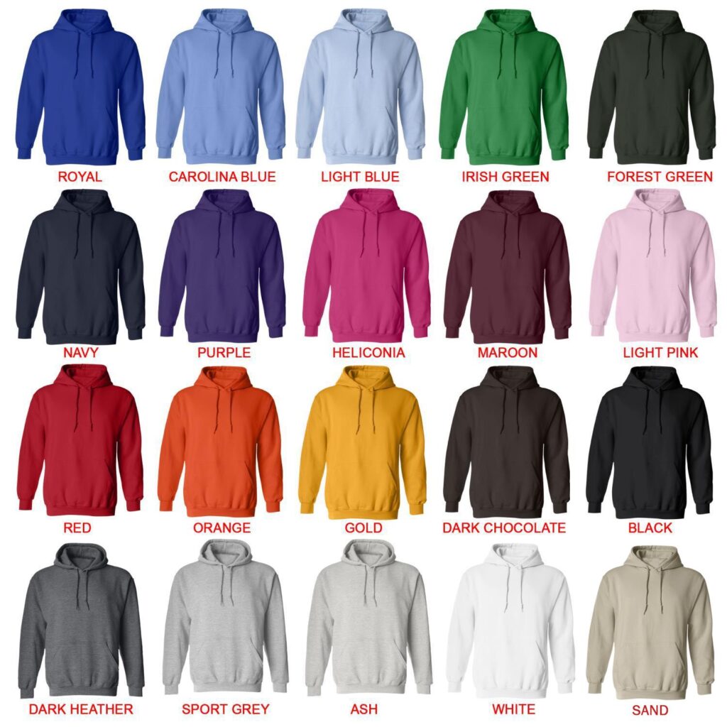 hoodie color chart 1 - Inuyasha Shop