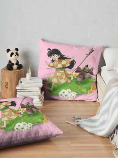 Rin & Jaken Throw Pillow Official Inuyasha Merch