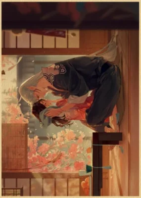 Best Couple In Inuyasha Paintings Kraft Paper Japanese Anime Poster