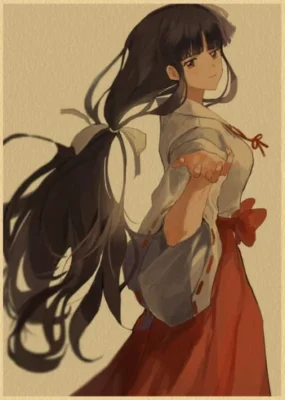 Beautiful Kykio In Inuyasha Paintings Kraft Paper Japanese Anime Poster