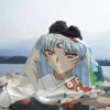 kf S1294b9a9dce4437dbd78b68b1733256dM Japanese Anime Inuyasha Knitted Blankets Sesshoumaru Wool Throw Blanket Airplane Travel Portable Soft Warm Bedspread - Inuyasha Shop