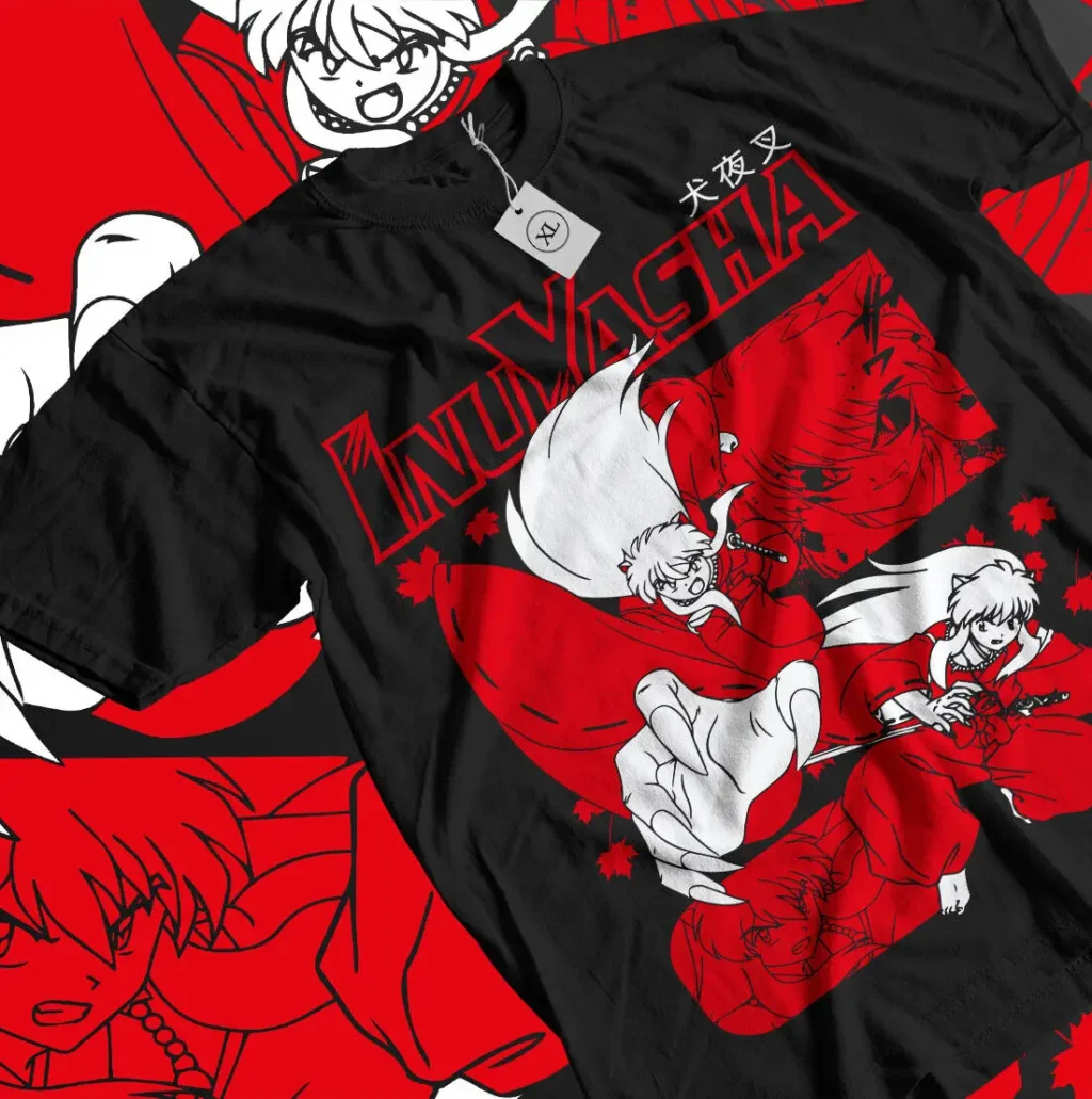 kf S3cc00e92453f4af9b7c049bb6fc400bet Inuyasha T shirt Red Moon Inu Yasha Sesshomaru Funny Anime Gift Shirt All Size - Inuyasha Shop