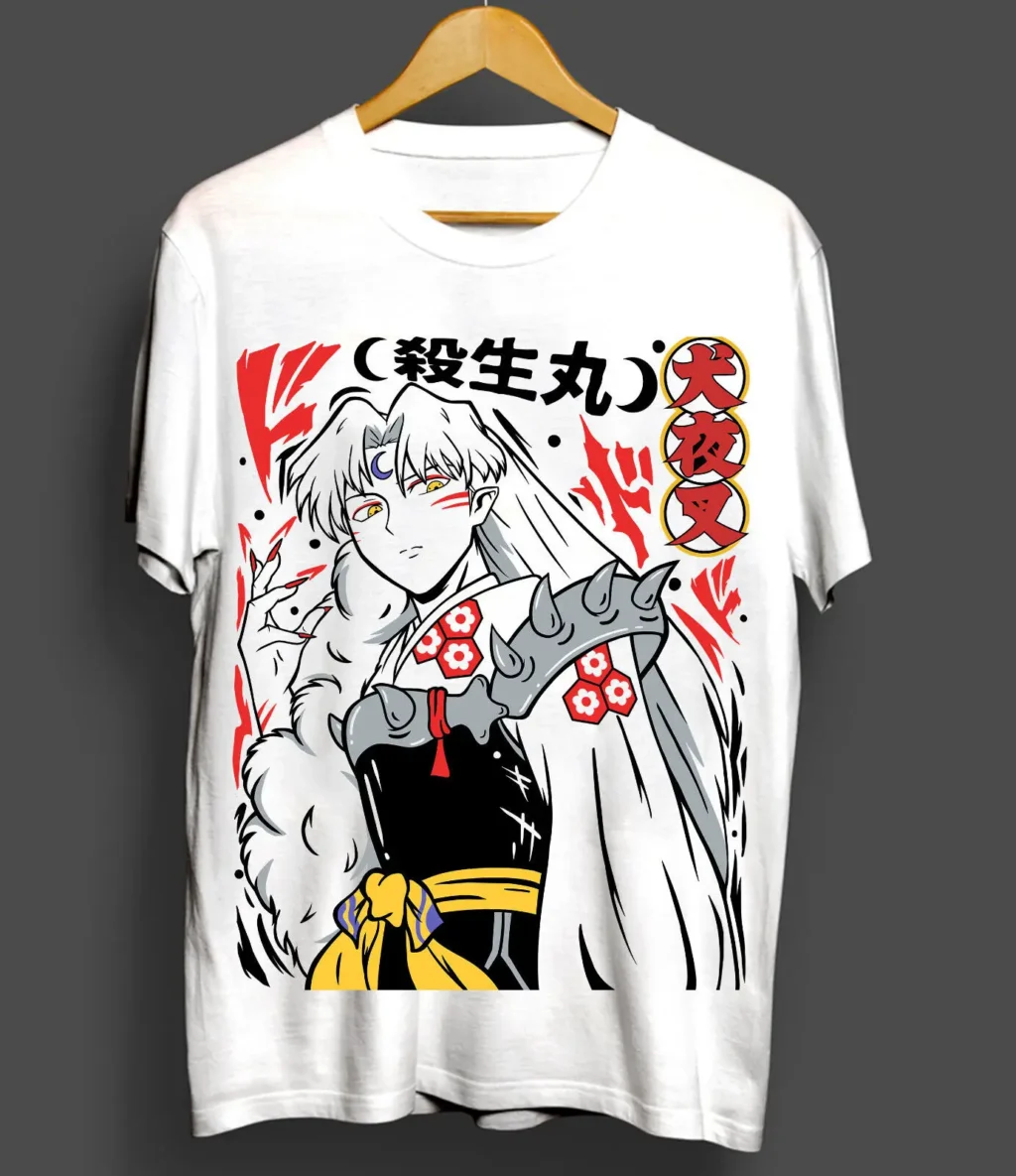 kf S58d30dbcc7a14387a56915e39544cc621 Inuyasha Sesshomaru T shirt Red Moon Inu Yasha Girl Anime Manga Gifts All Size - Inuyasha Shop