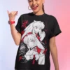 kf S8c4fce8807bb4fb99d6fdca5b07cd20dl Inuyasha Sesshomaru T shirt Red Moon Inu Yasha Anime Black Short Sleeve Soft Tee - Inuyasha Shop