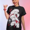 kf Sd5ebf09ac1dd43b3a9dc24e88101feeeG Inuyasha Sesshomaru T shirt Red Moon Inu Yasha Anime Black Short Sleeve Soft Tee - Inuyasha Shop