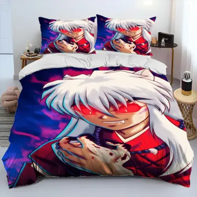 Unique Piture In 3D Inuyasha Japan Anime Cartoon  Bedding Set