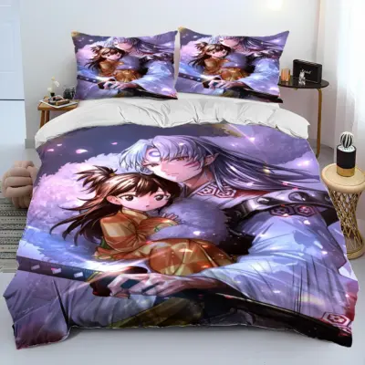 Best Couple In 3D Inuyasha Japan Anime Cartoon  Bedding Set