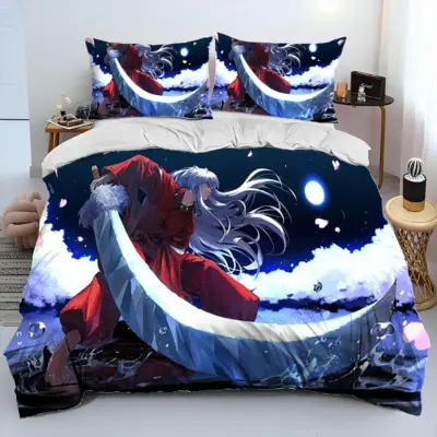 Classic 3D Inuyasha Japan Anime Cartoon  Bedding Set