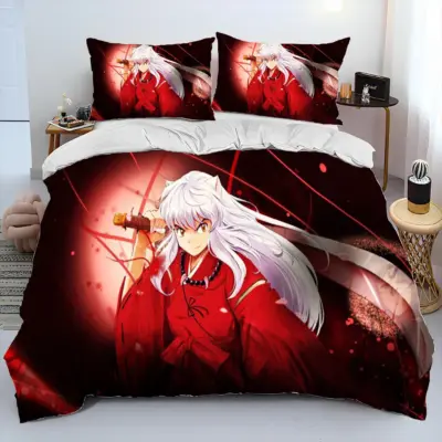 3D Inuyasha Character Japan Anime Cartoon Bedding Set