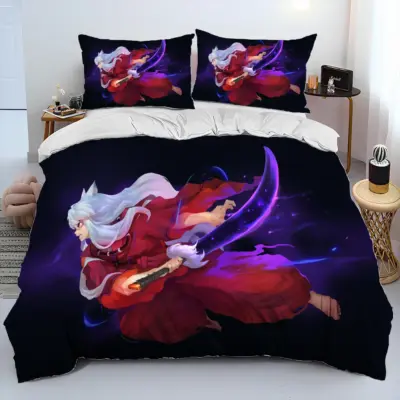 Dark Night In 3D Inuyasha Japan Anime Cartoon  Bedding Set