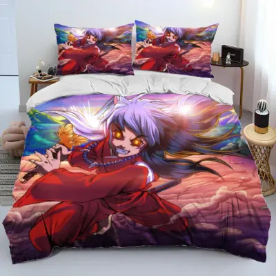 Crazy 3D Inuyasha Japan Anime Cartoon Comforter Bedding Set