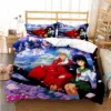 Anime Inuyasha 3D Bedding Set Black Duvet Quilt Cover Set Comforter Cover Pillowcase King Queen Size 7 - Inuyasha Shop
