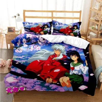 Inuyasha and Kagome Higurashi In Anime Inuyasha   3D Bedding Set
