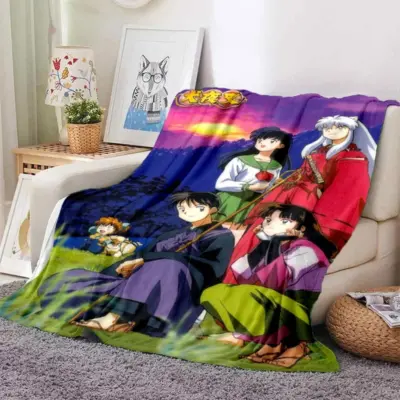 Dark Night with Anime Inuyasha Throw Blanket