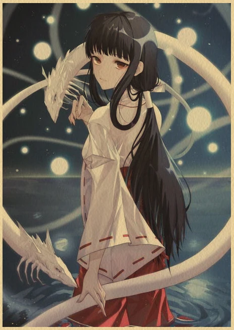 Kykio In Inuyasha Paintings Kraft Paper Japanese Anime Poster