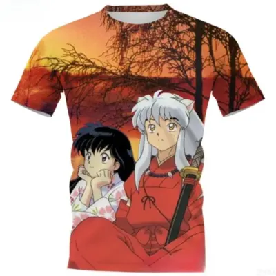 Inuyasha and Kagome Watch The Sunset 3D T-shirt