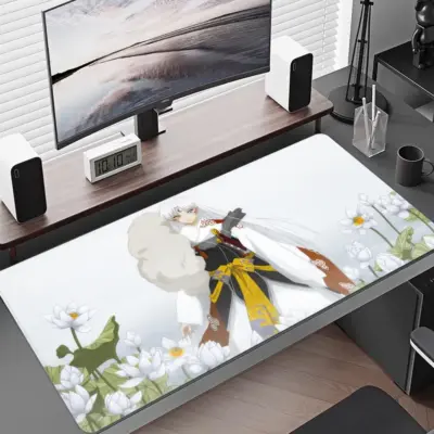 Inuyasha Sesshomaru With  White Flower Mousepad