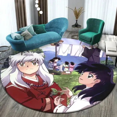 Inuyasha Family Scene Round Rug