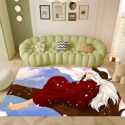 Inuyasha Under Cherry Blossom Rug
