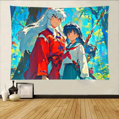 Inuyasha And Kagome High Quality Tapestry