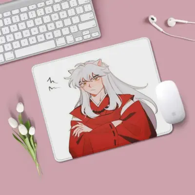 Shy Inuyasha Cute Face Small Mouse Pad