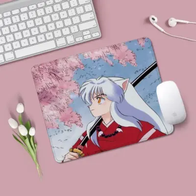 Inuyasha Under  Cherry Blossom Small Mouse Pad