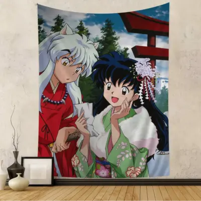 Inuyasha And Kagome Japanese Style Tapestry