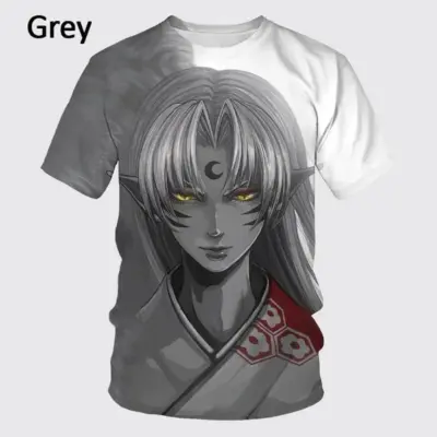 Sesshomaru Sama Grey Design 3D T-shirt