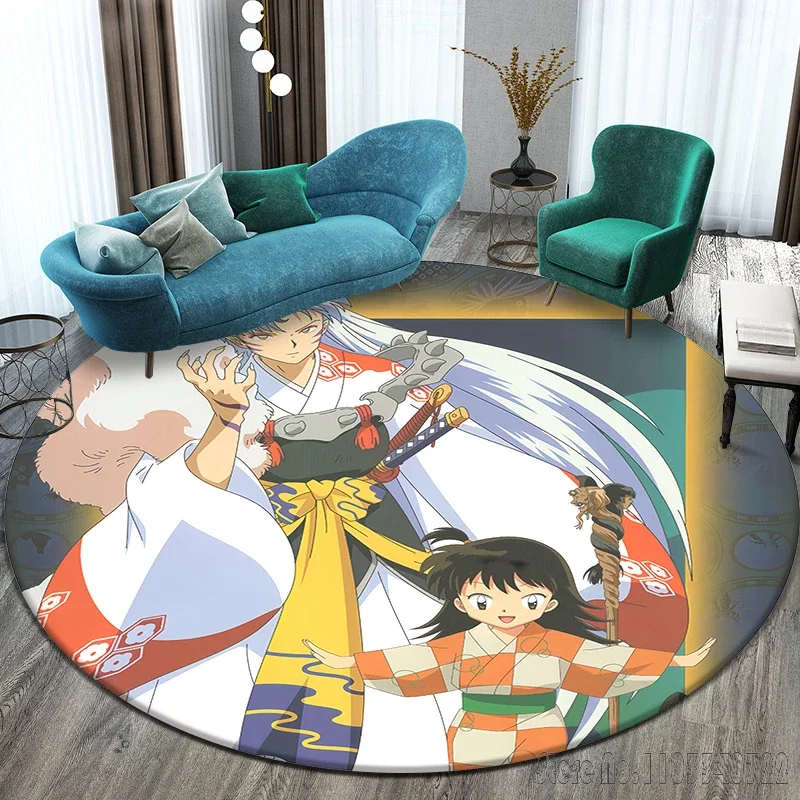 Inuyasha Cute Sesshomaru & Rin Round Rug