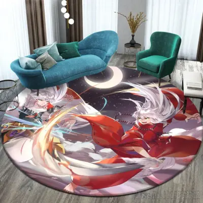 Inuyasha Fight  Sesshomaru Round Rug