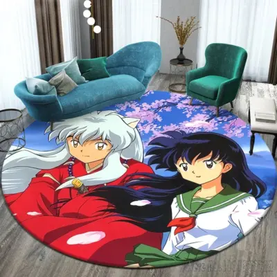 Kagome & Inuyasha Cherry Blossom Round Rug