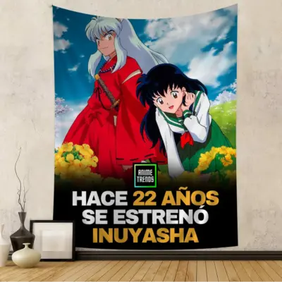 Inuyasha And Kagome With Blue Sky Tapestry