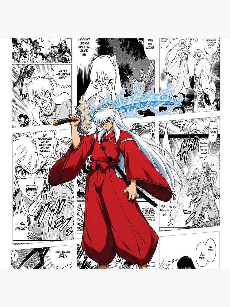 Inuyasha Manga Panel Artwork Throw Pillow - Image 2