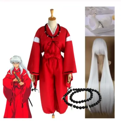 Inuyasha Cosplay Kimono – Red Japanese Robe Costume Set