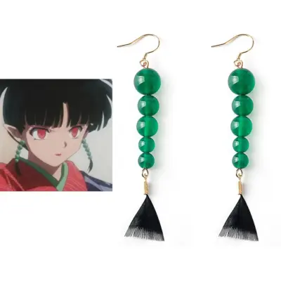 Inuyasha Cosplay Earrings – Kagura Agate Feather Pendant