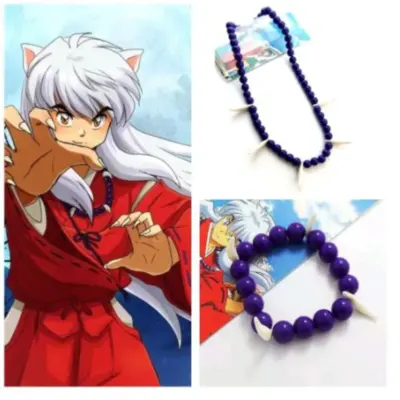 Inuyasha Cosplay Jewelry Set – Black Purple Beads Props