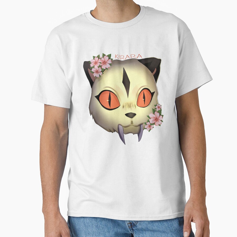 Scribble Kirara Cute Cat With Flowers T-shirt - Image 2